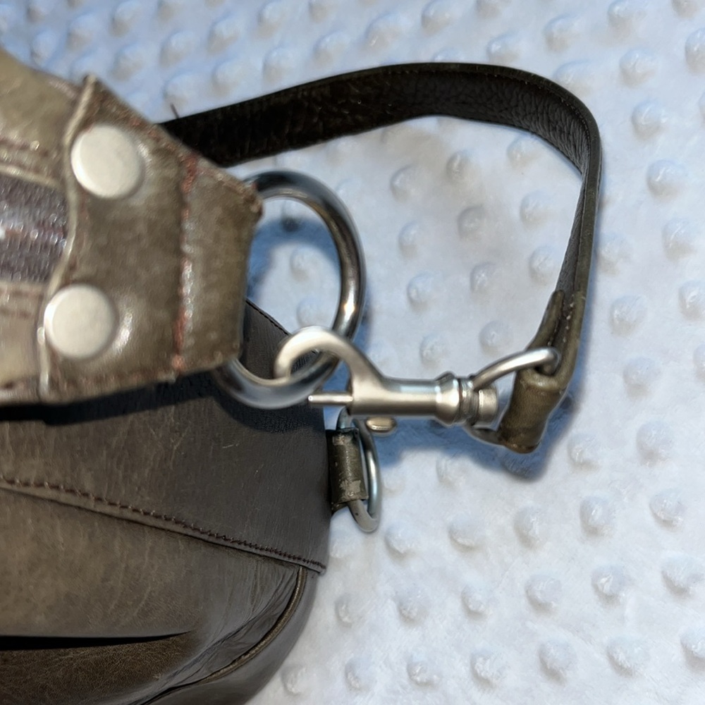 TANO brown/gray leather bucket bag - Picture 5 of 5